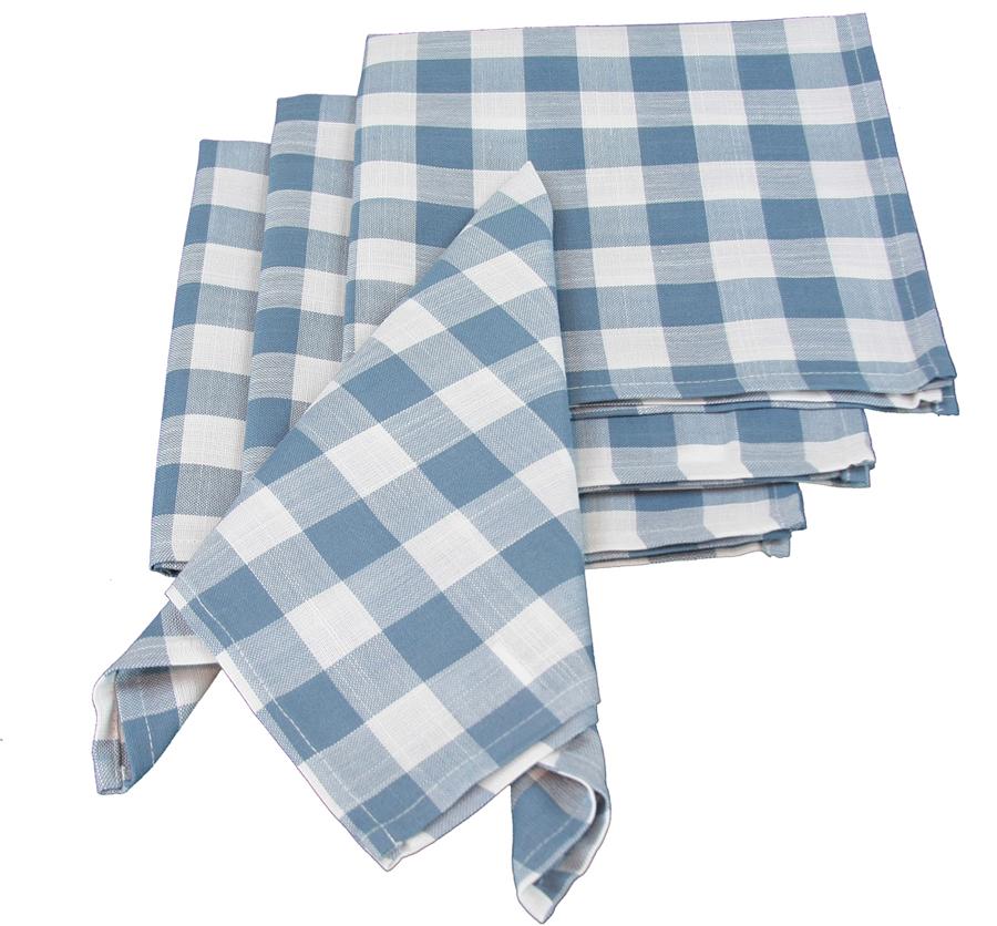 Set of 4 XD12008 Gingham Check Napkins in vibrant colors, featuring a classic two-tone check pattern, perfect for dining occasions.