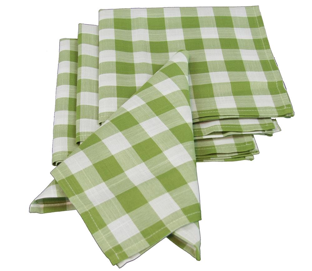 Set of 4 XD12008 Gingham Check Napkins in vibrant colors, featuring a classic two-tone check pattern, perfect for dining occasions.