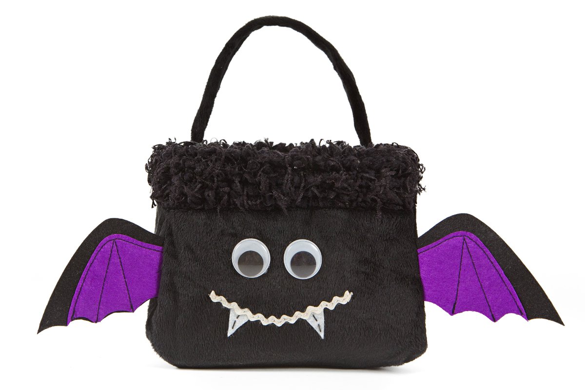 XD15836 Halloween Treat Bag featuring fuzzy fabric and googly eyes, perfect for trick-or-treating.