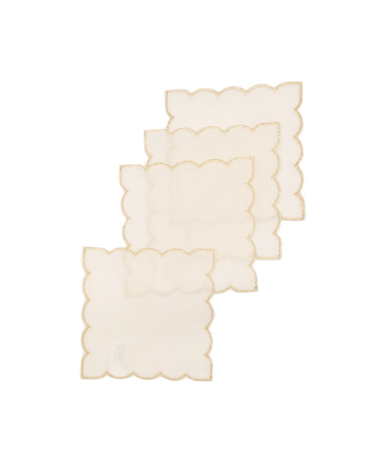 Set of 4 XD18265B Sleek Chic Sheer Coasters with shimmering gold or silver trim, elegantly displayed on a table.