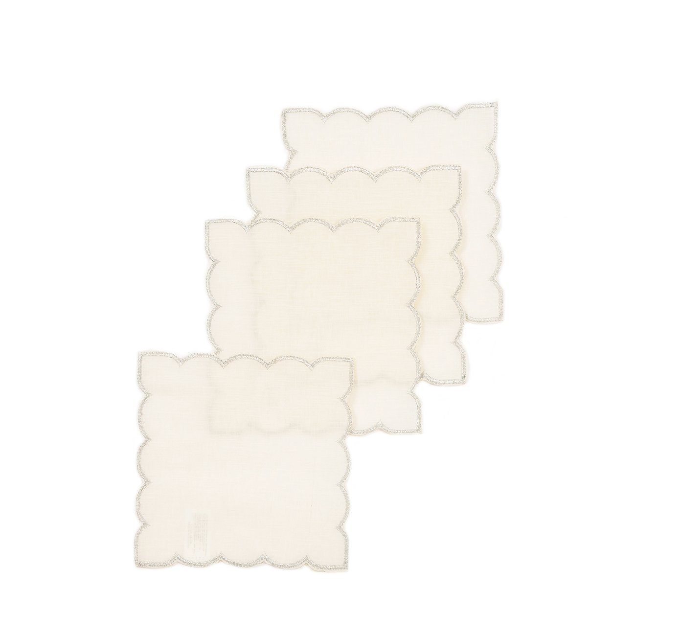 Set of 4 XD18265B Sleek Chic Sheer Coasters with shimmering gold or silver trim, elegantly displayed on a table.