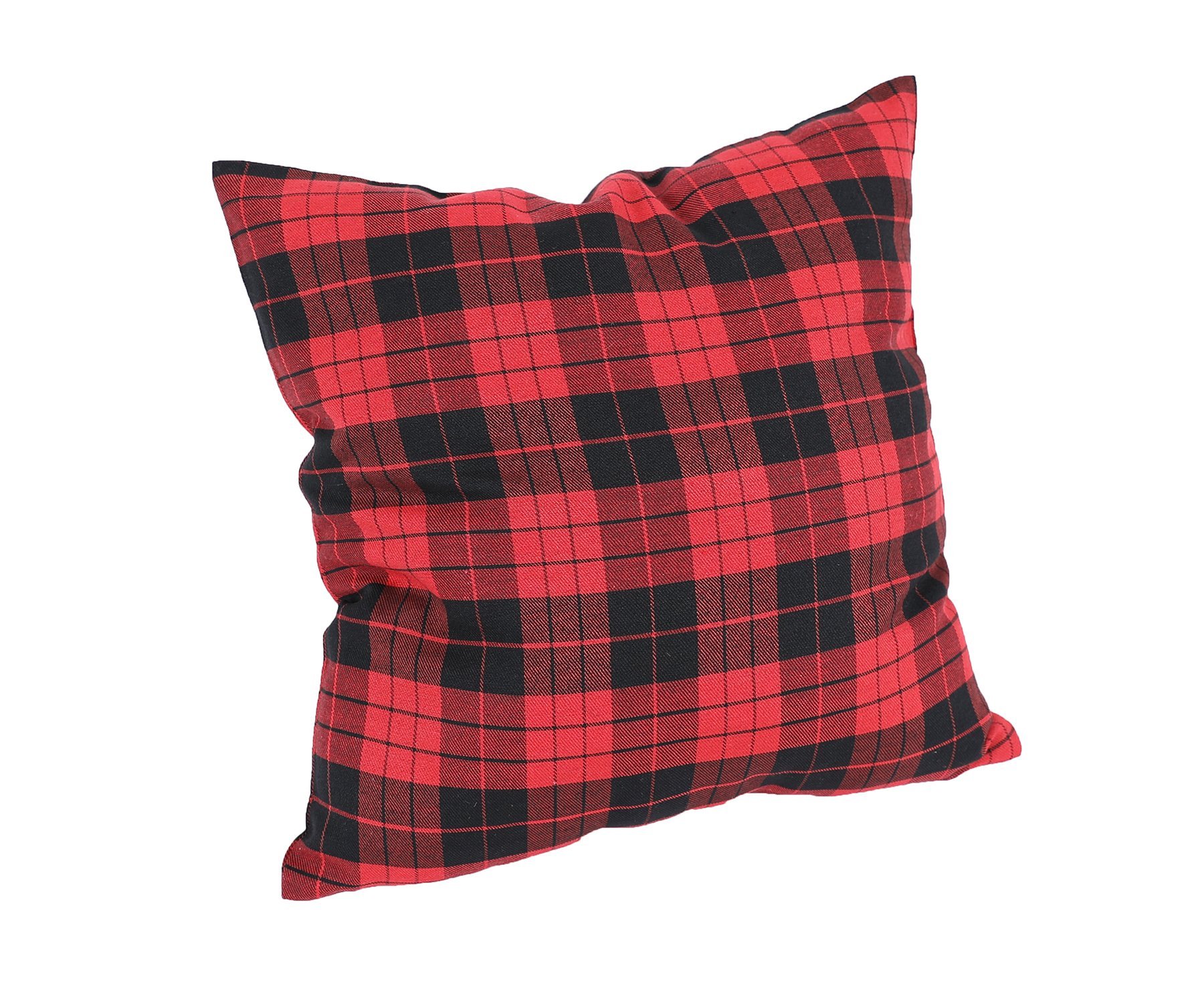 14 by 14-inch XD19888 Holiday Plaid Pillow featuring a classic red and black plaid design, perfect for festive and everyday decor.