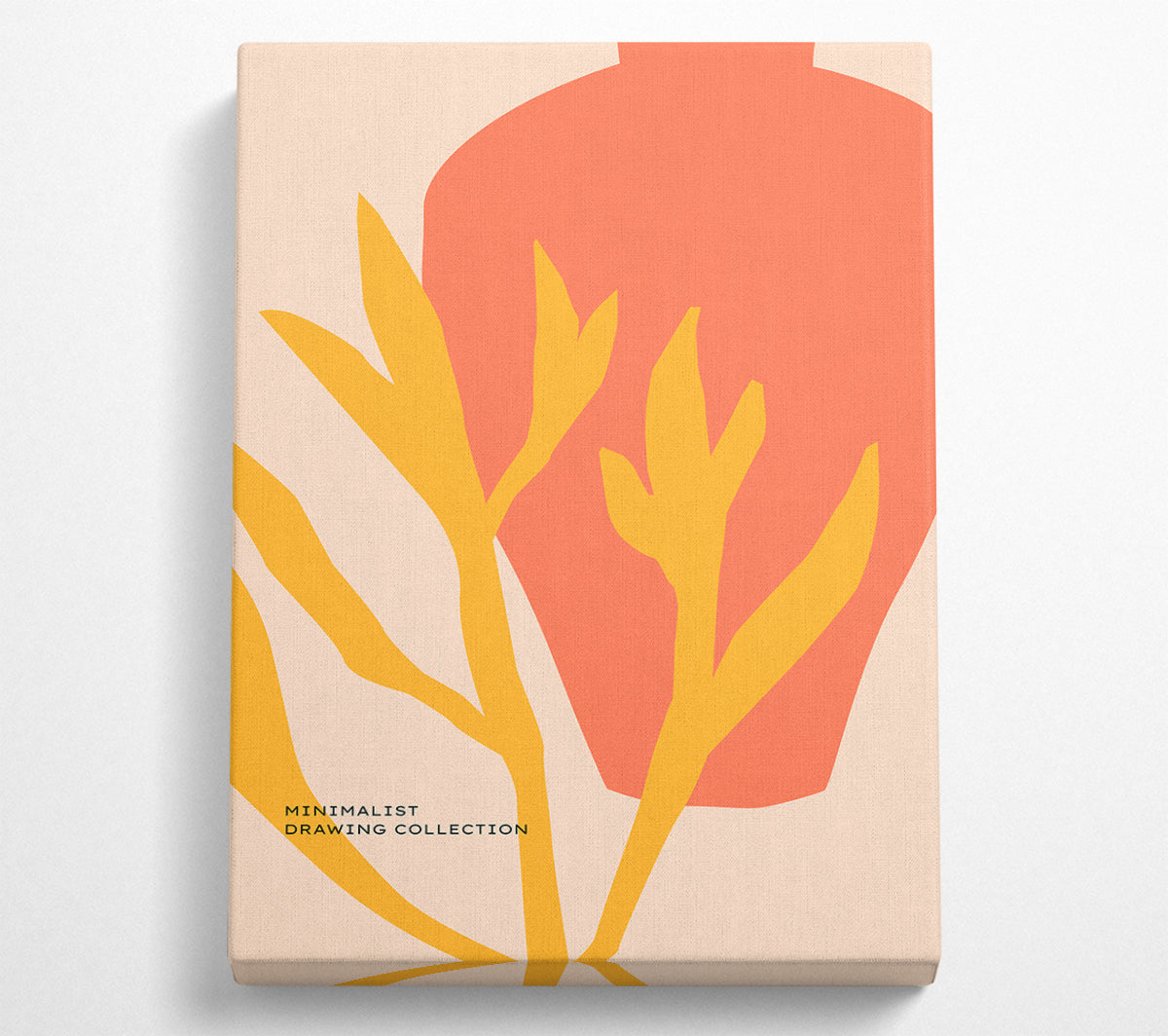 A vibrant yellow plant in a decorative vase, printed on coated polyester canvas and mounted on a sturdy box frame, ready to hang.