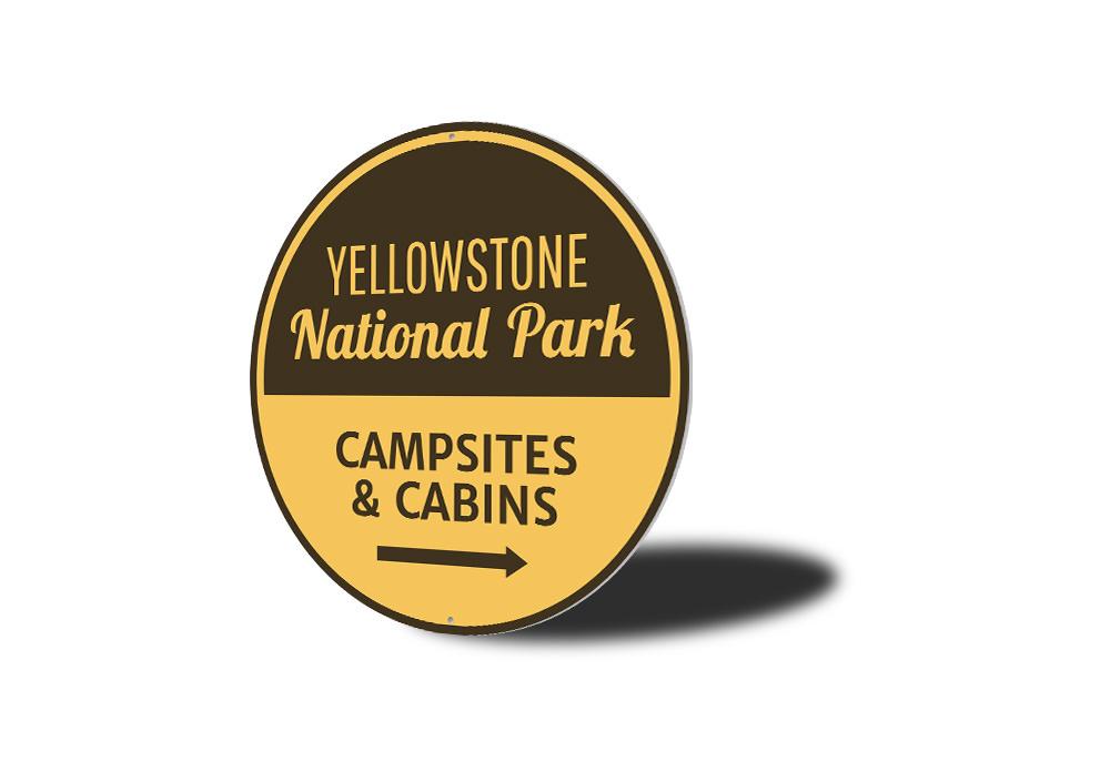 Yellowstone National Park Sign made of high-quality aluminum, featuring vibrant colors and a decorative design, perfect for home decor.