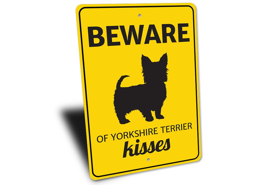 A decorative Yorkshire Terrier Sign made of high-quality aluminum, featuring a charming design perfect for dog lovers.