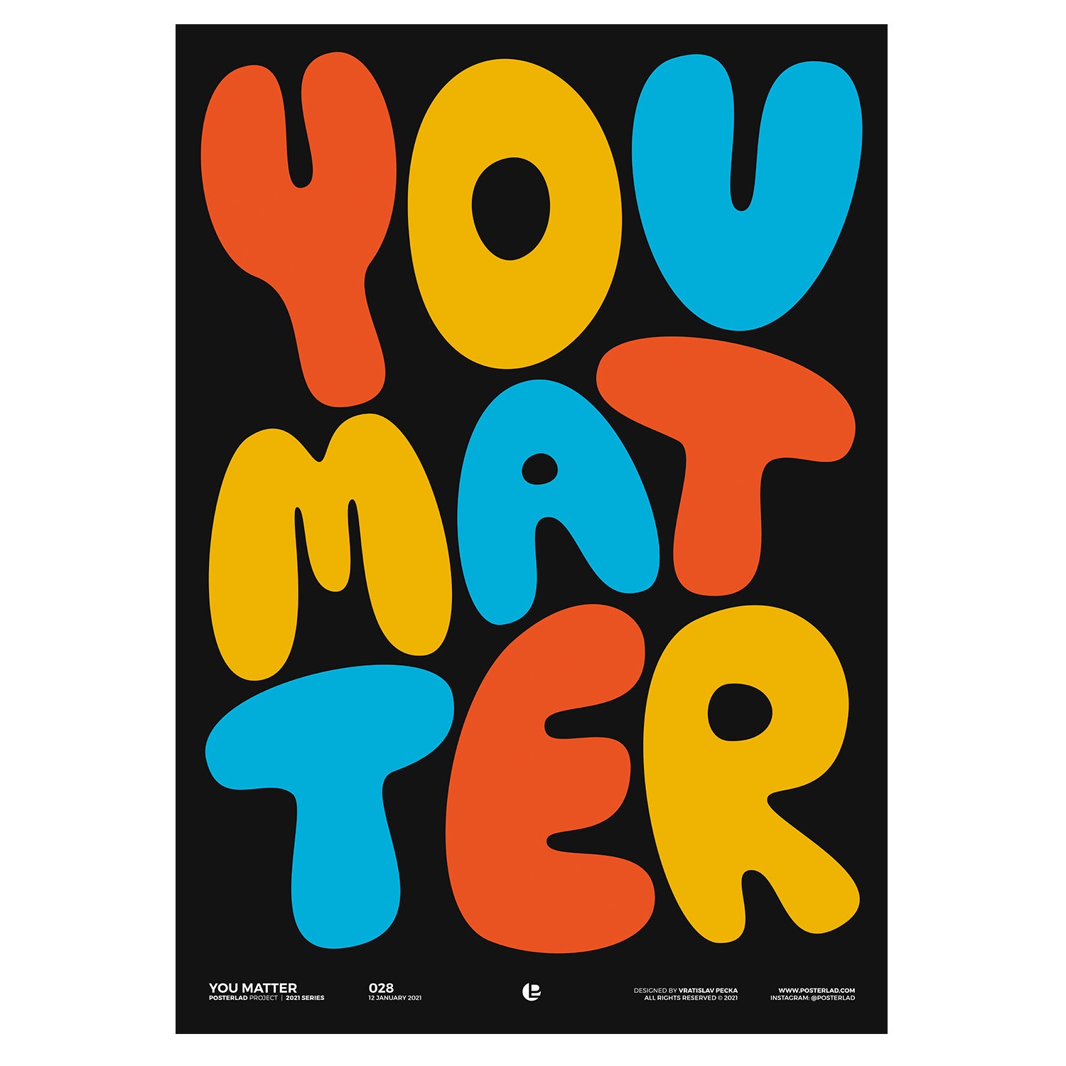 Colorful 'You Matter' poster on thick matte paper, featuring an inspiring message.