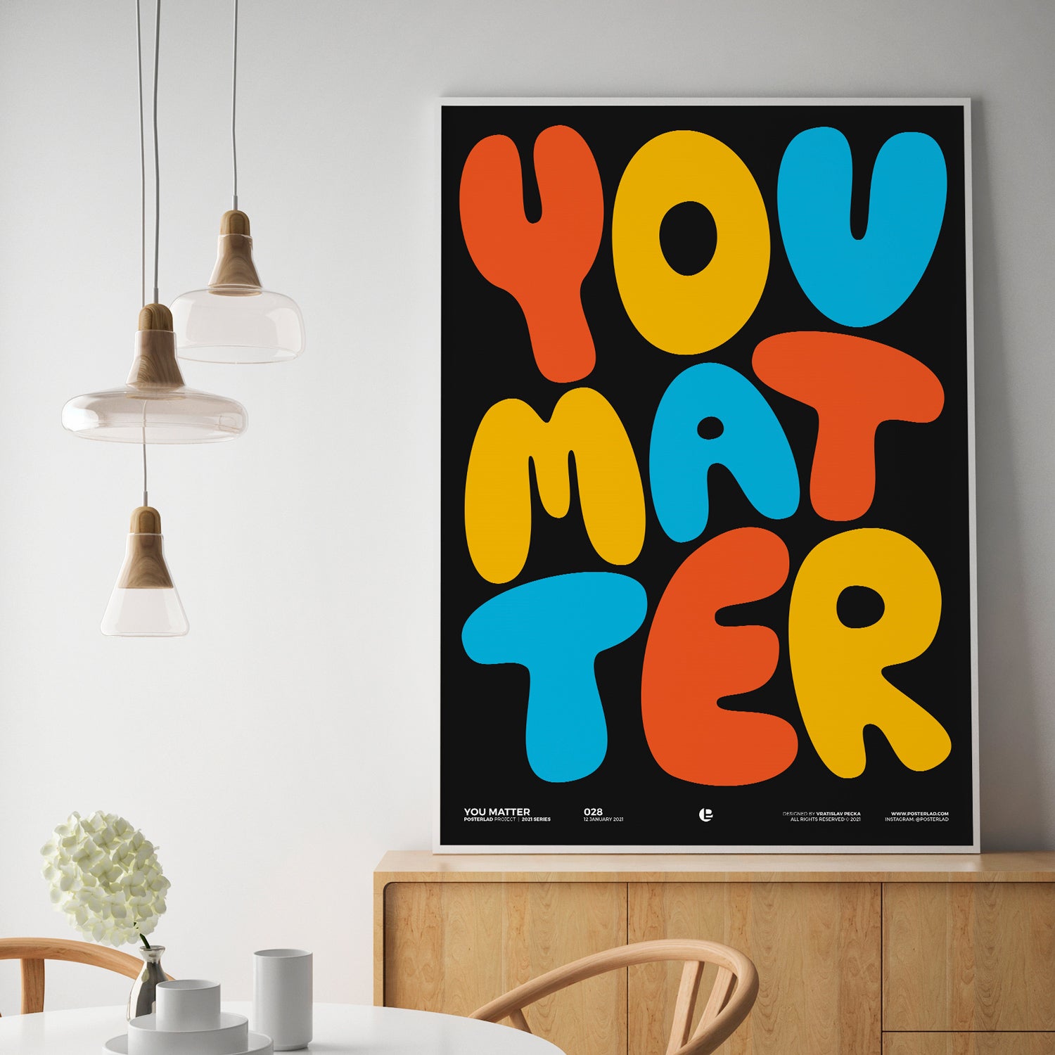 Colorful 'You Matter' poster on thick matte paper, featuring an inspiring message.