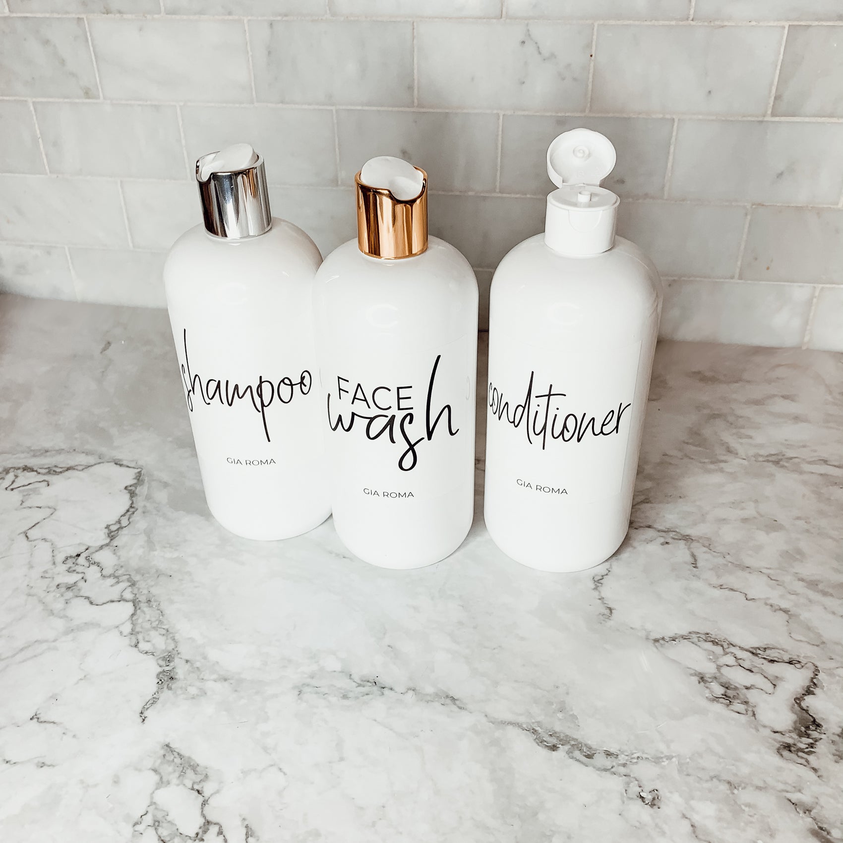 16oz White PET Bottle with customizable label and pump options, ideal for home decor and eco-friendly refills.