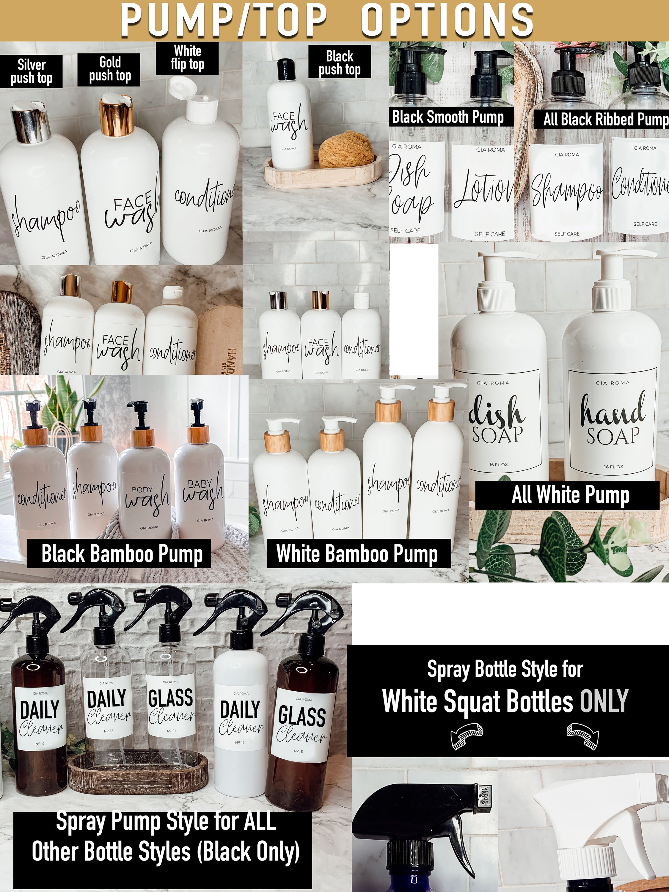 16oz White PET Bottle with customizable label and pump options, ideal for home decor and eco-friendly refills.