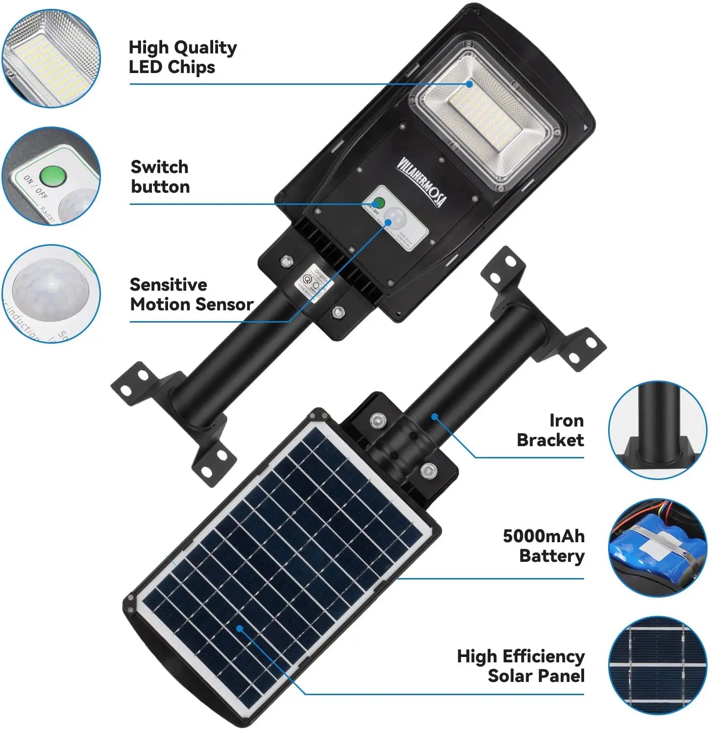 30W solar light outdoor with 4000 lumens, showcasing a sleek design suitable for outdoor installation.