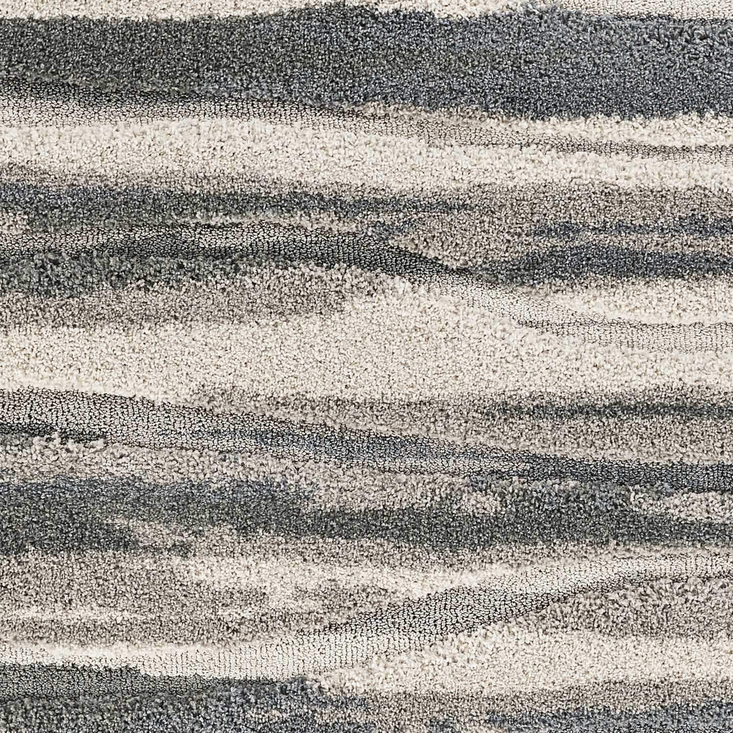 39" x 63" Grey Polypropylene Rug with plush hi-lo pile and stylish landscape design, perfect for enhancing home decor.