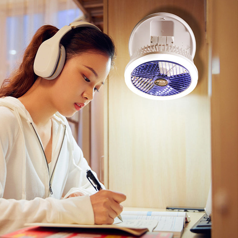 A versatile 4 Speed Adjustable USB Charging Foldable Table Fan with night light, showcasing its compact design and adjustable features.