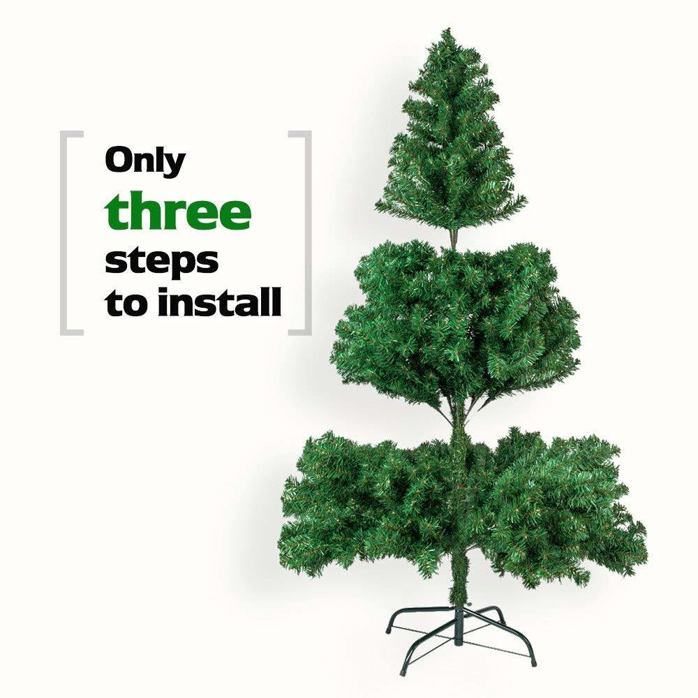 5.5FT Artificial Christmas Tree with 850 branches, showcasing a realistic spruce design and sturdy metal base.