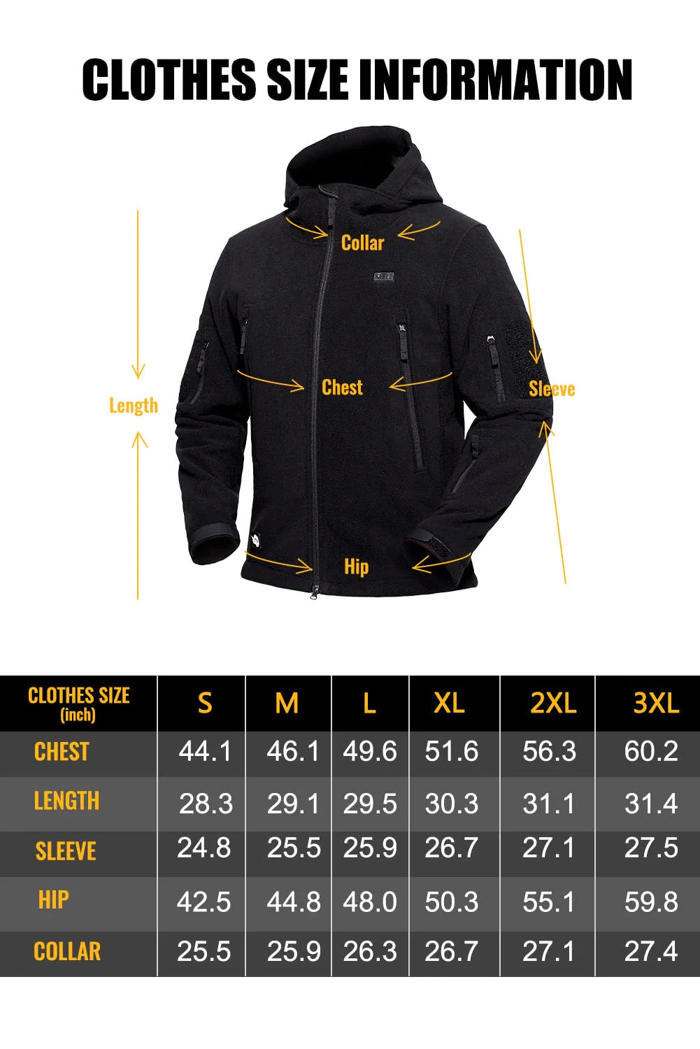 ANTARCTICA Fleece Heating Jacket for Men in black, featuring a hood, multiple pockets, and a digital display for heating control.