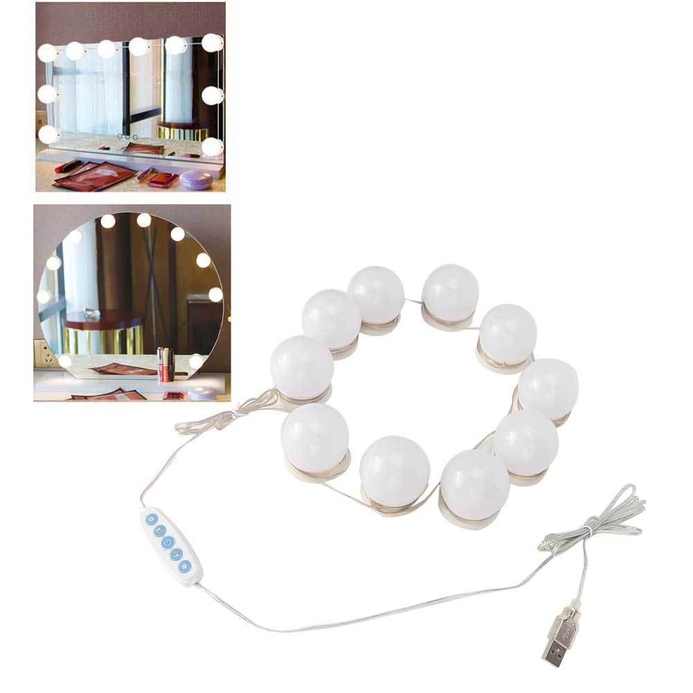 Dressing Table LED Adjustable Brightness Lights with soft illumination, featuring adjustable string length and dimmer switch for customizable brightness.