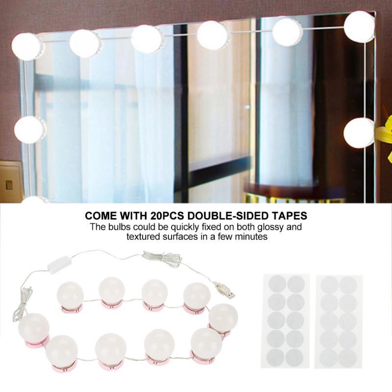 Dressing Table LED Adjustable Brightness Lights with soft illumination, featuring adjustable string length and dimmer switch for customizable brightness.