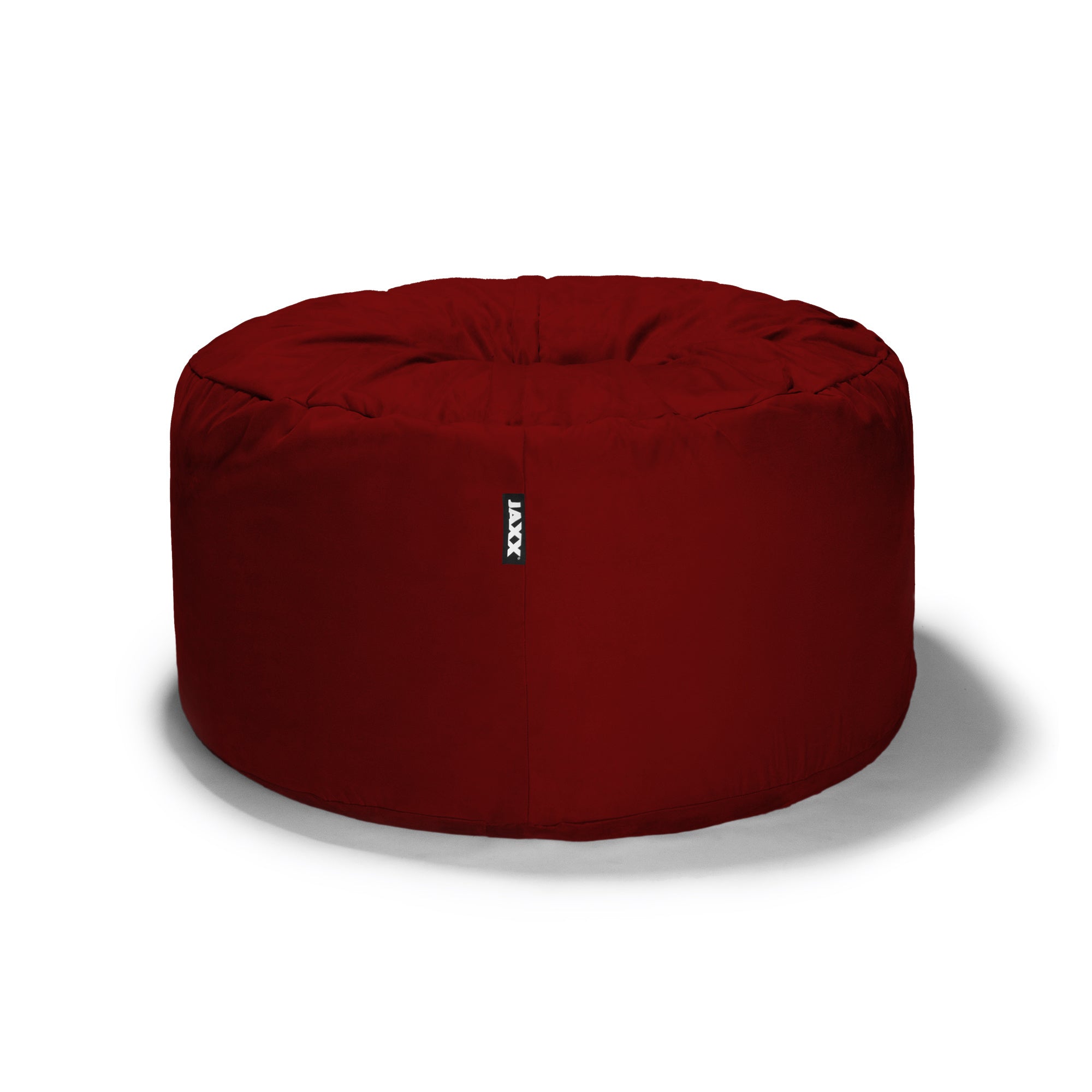 Jaxx Saxx 4 Foot Round Bean Bag in Cinnabar color, showcasing its plush design and removable Microsuede cover.