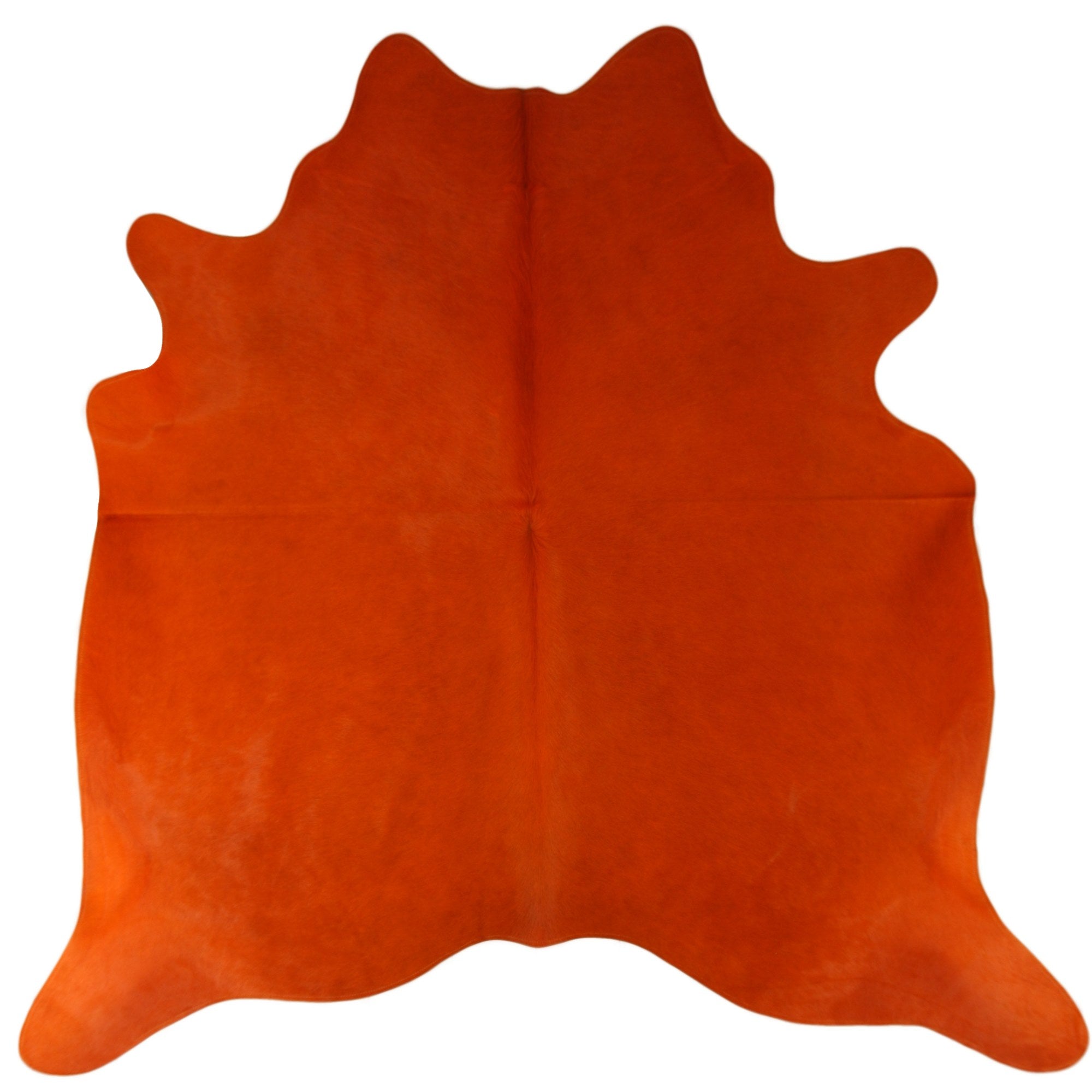 Oranje koeienhuid van 3.5-4 m², uniek patroon en kleur, perfect voor decoratie.