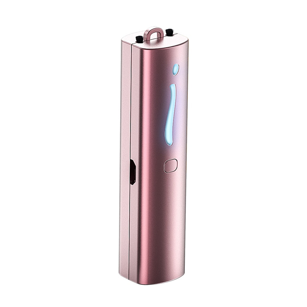 Mini Portable Air Purifier Necklace in white, showcasing its compact design and USB charging feature.