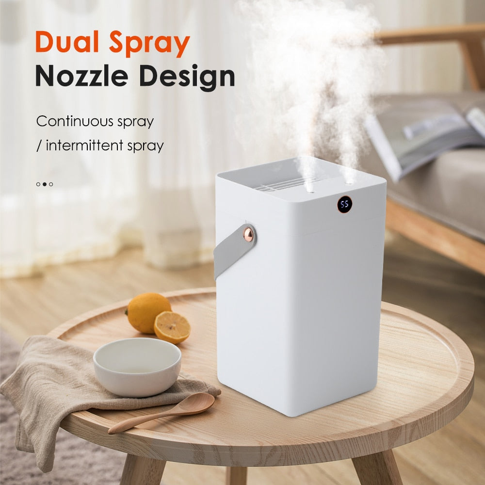 Portable 3000ml Air Humidifier with dual spray nozzles, showcasing its sleek design and large water tank.