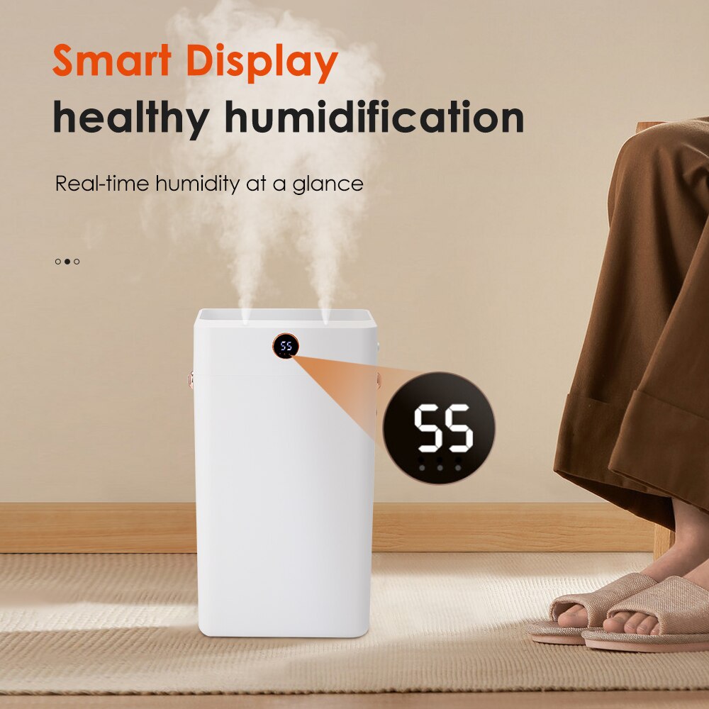 Portable 3000ml Air Humidifier with dual spray nozzles, showcasing its sleek design and large water tank.