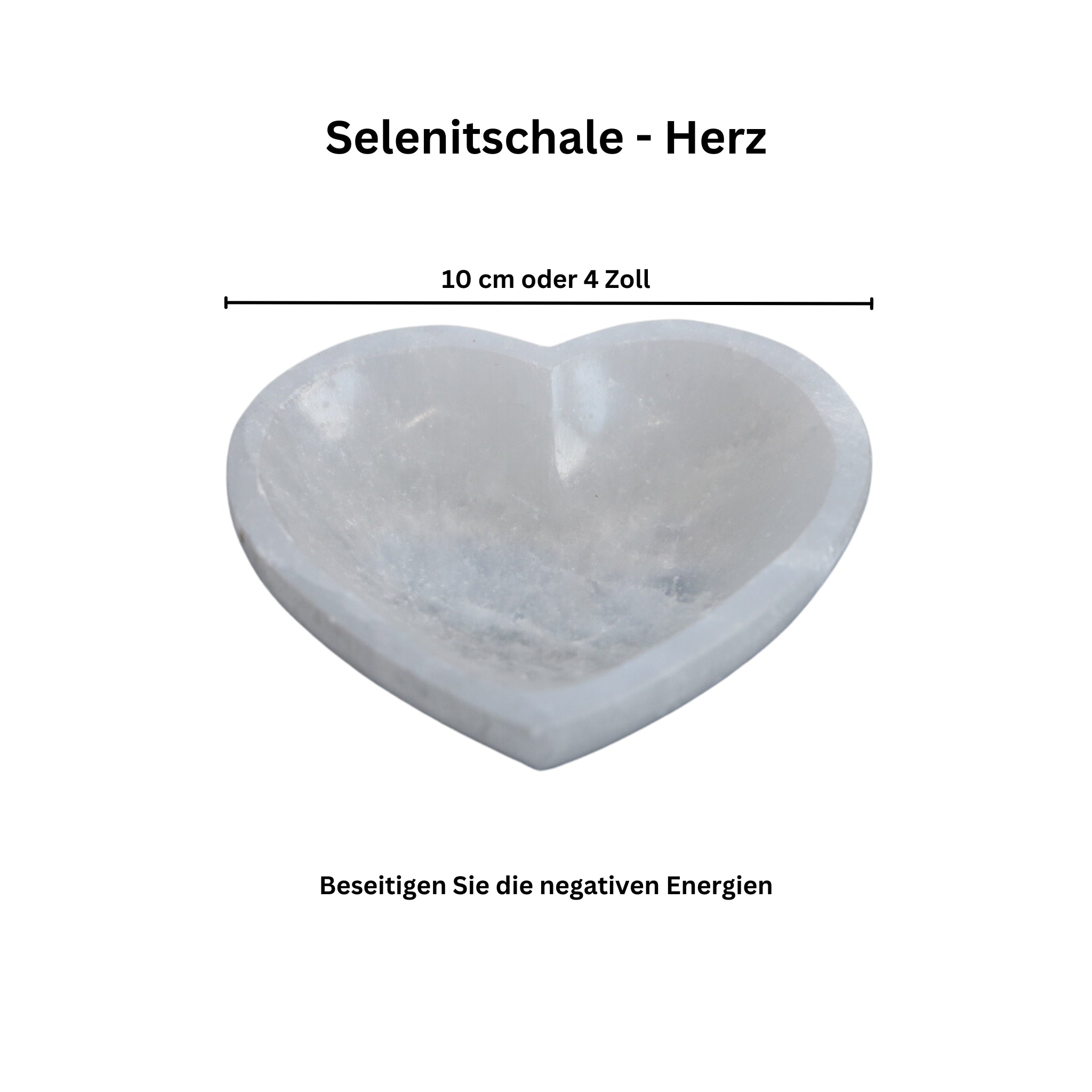 Herzförmige Selenit Schale, ideal zum Aufladen von Kristallen und zur Energiearbeit, mit sanften, leuchtenden Farben.