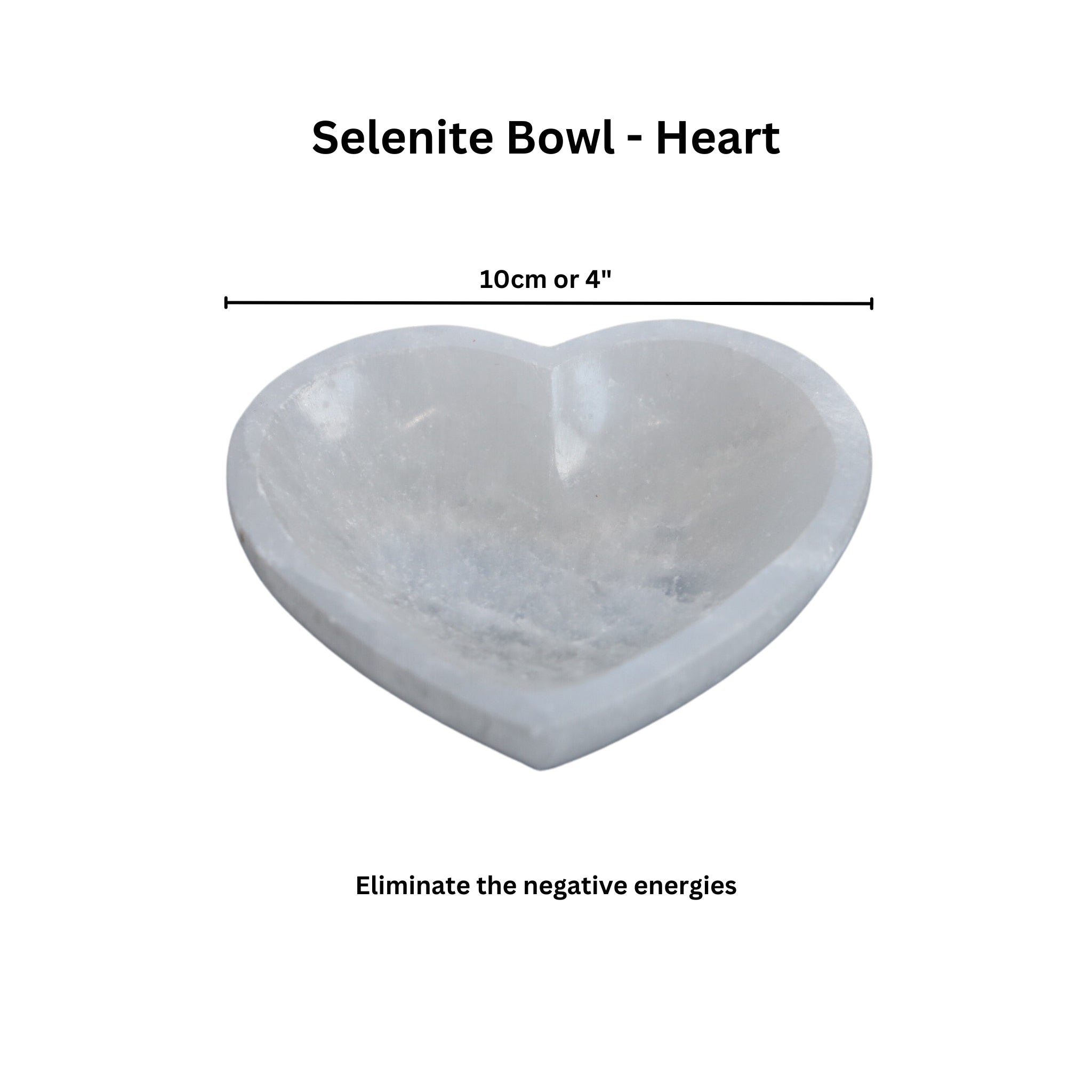 Herzförmige Selenit Schale, ideal zum Aufladen von Kristallen und zur Energiearbeit, mit sanften, leuchtenden Farben.