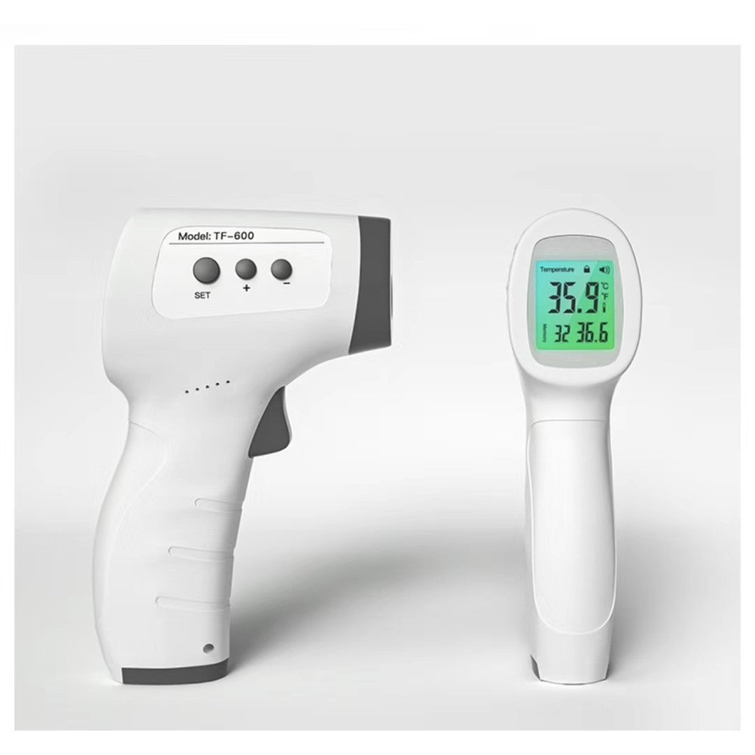 Temperature Gun Non-contact Thermometer with digital display and ergonomic design, suitable for household use.