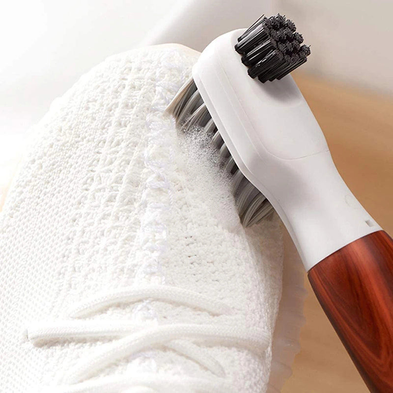 Vibration Shoe Brush with toothbrush grade bristles and waterproof design, ideal for cleaning sports shoes.