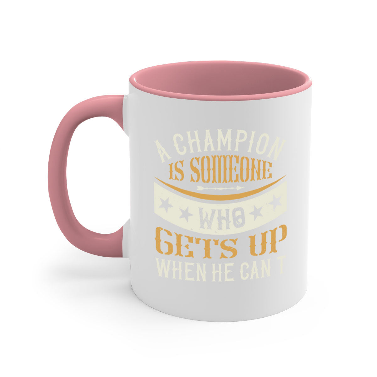 A stylish two-tone ceramic mug with a motivational quote, featuring a colored handle and glossy finish, available in multiple colors.