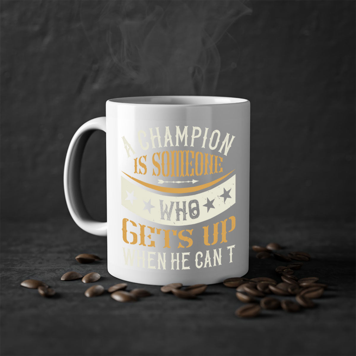 A stylish two-tone ceramic mug with a motivational quote, featuring a colored handle and glossy finish, available in multiple colors.