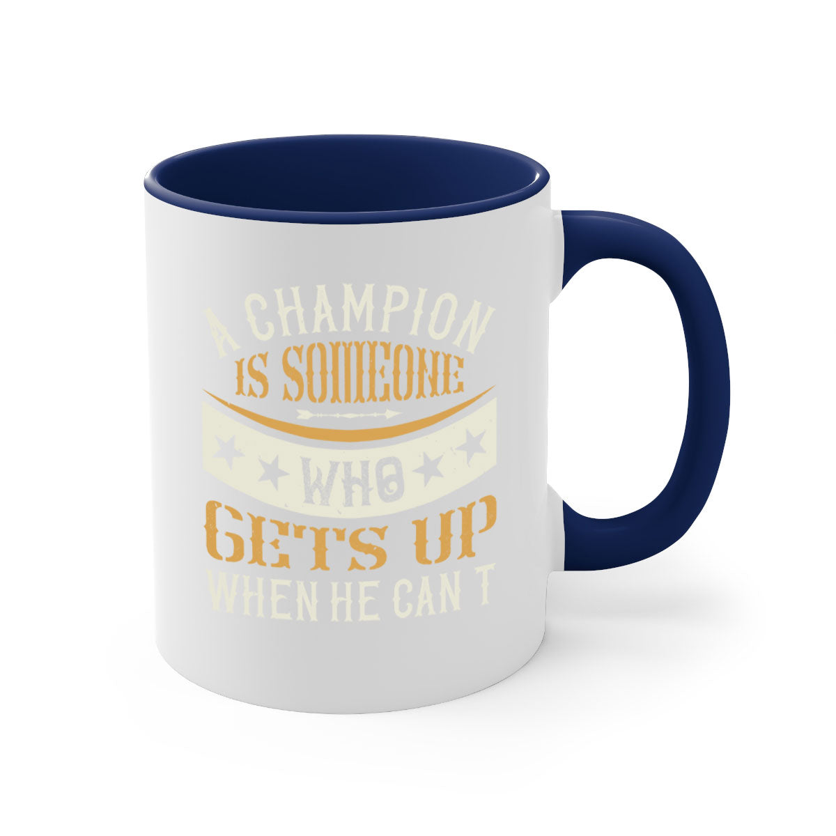 A stylish two-tone ceramic mug with a motivational quote, featuring a colored handle and glossy finish, available in multiple colors.