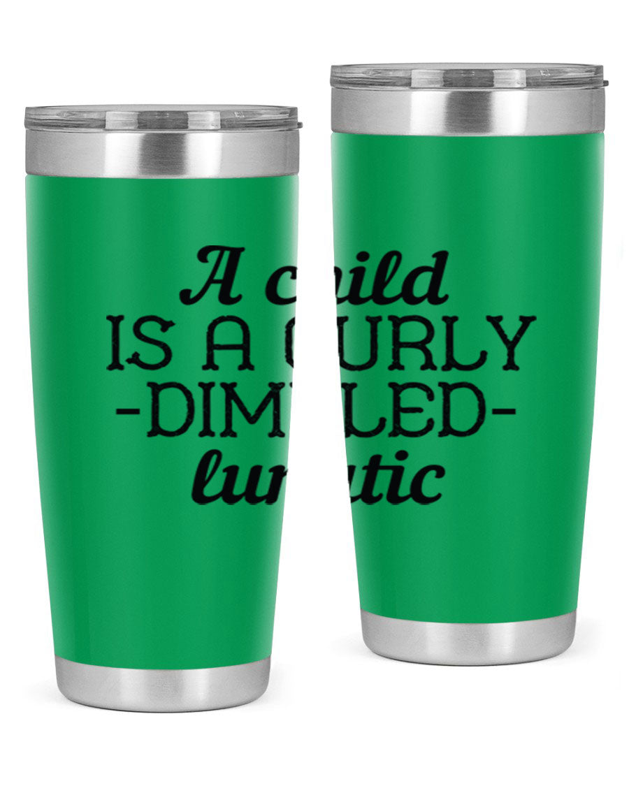 A colorful 20oz and 30oz stainless steel tumbler featuring a whimsical design, perfect for kids, showcasing its double wall vacuum insulation.