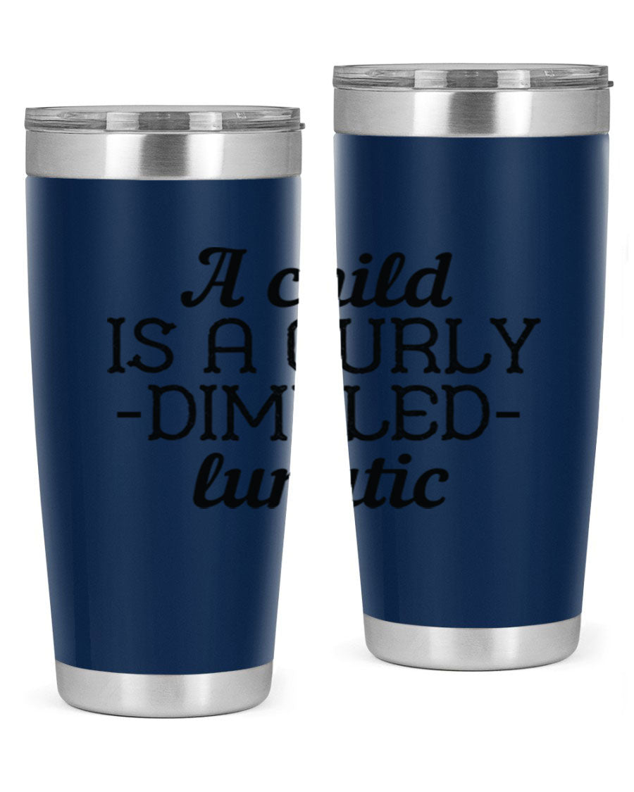 A colorful 20oz and 30oz stainless steel tumbler featuring a whimsical design, perfect for kids, showcasing its double wall vacuum insulation.