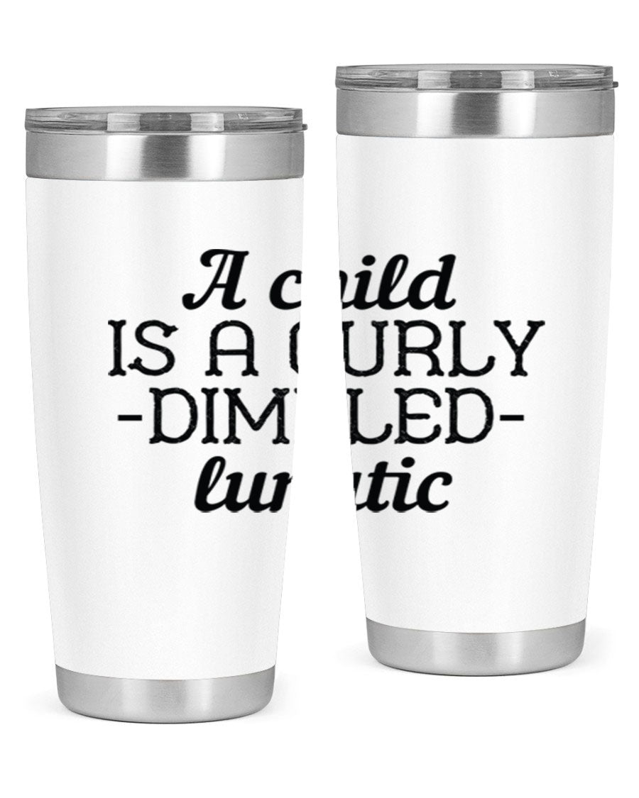 A colorful 20oz and 30oz stainless steel tumbler featuring a whimsical design, perfect for kids, showcasing its double wall vacuum insulation.