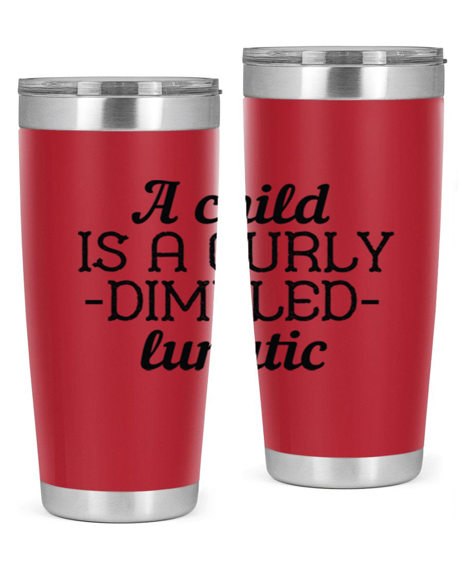 A colorful 20oz and 30oz stainless steel tumbler featuring a whimsical design, perfect for kids, showcasing its double wall vacuum insulation.