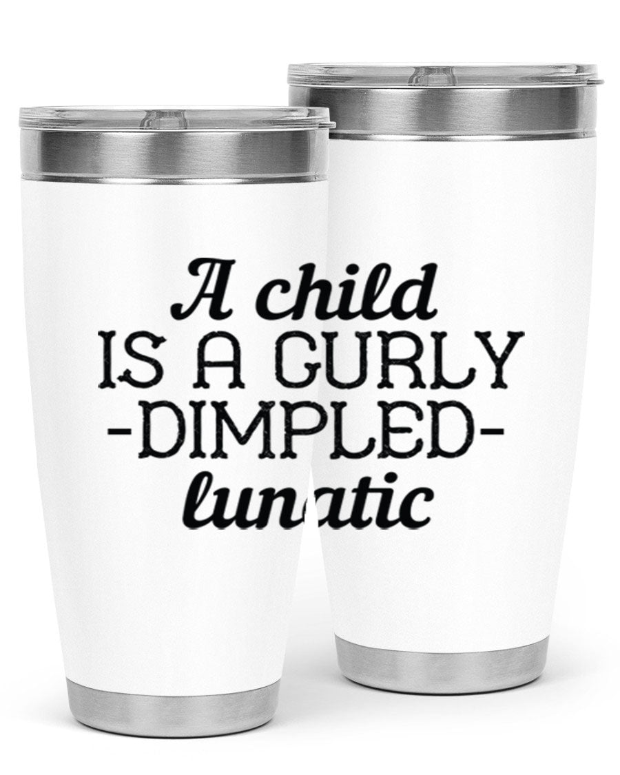 A colorful 20oz and 30oz stainless steel tumbler featuring a whimsical design, perfect for kids, showcasing its double wall vacuum insulation.