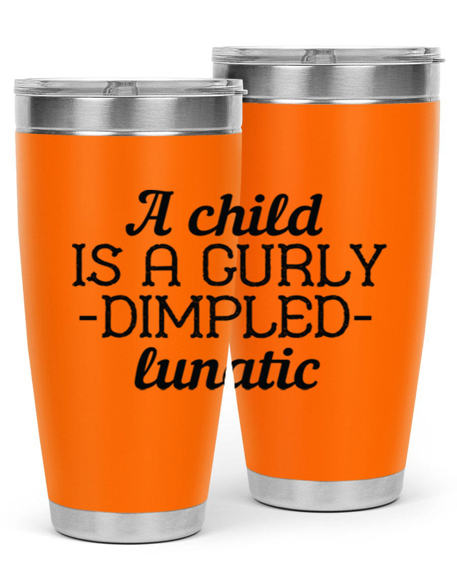 A colorful 20oz and 30oz stainless steel tumbler featuring a whimsical design, perfect for kids, showcasing its double wall vacuum insulation.