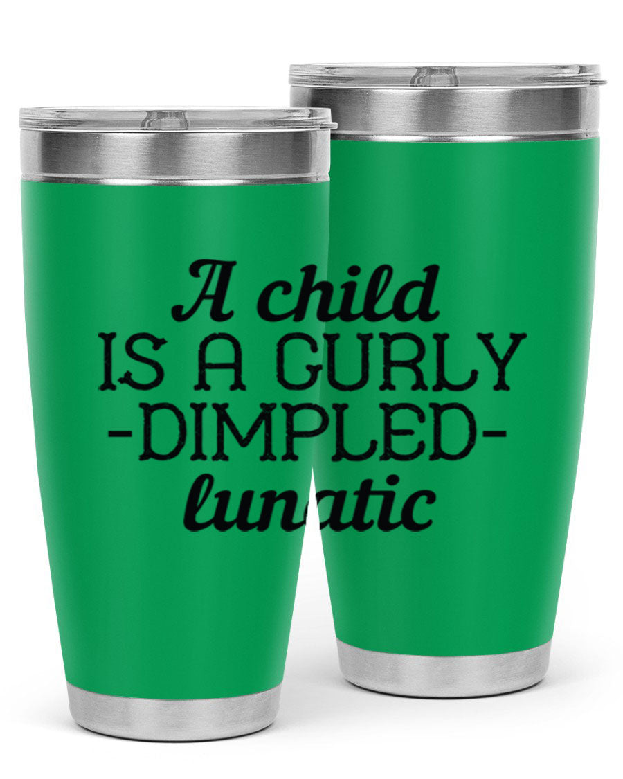 A colorful 20oz and 30oz stainless steel tumbler featuring a whimsical design, perfect for kids, showcasing its double wall vacuum insulation.