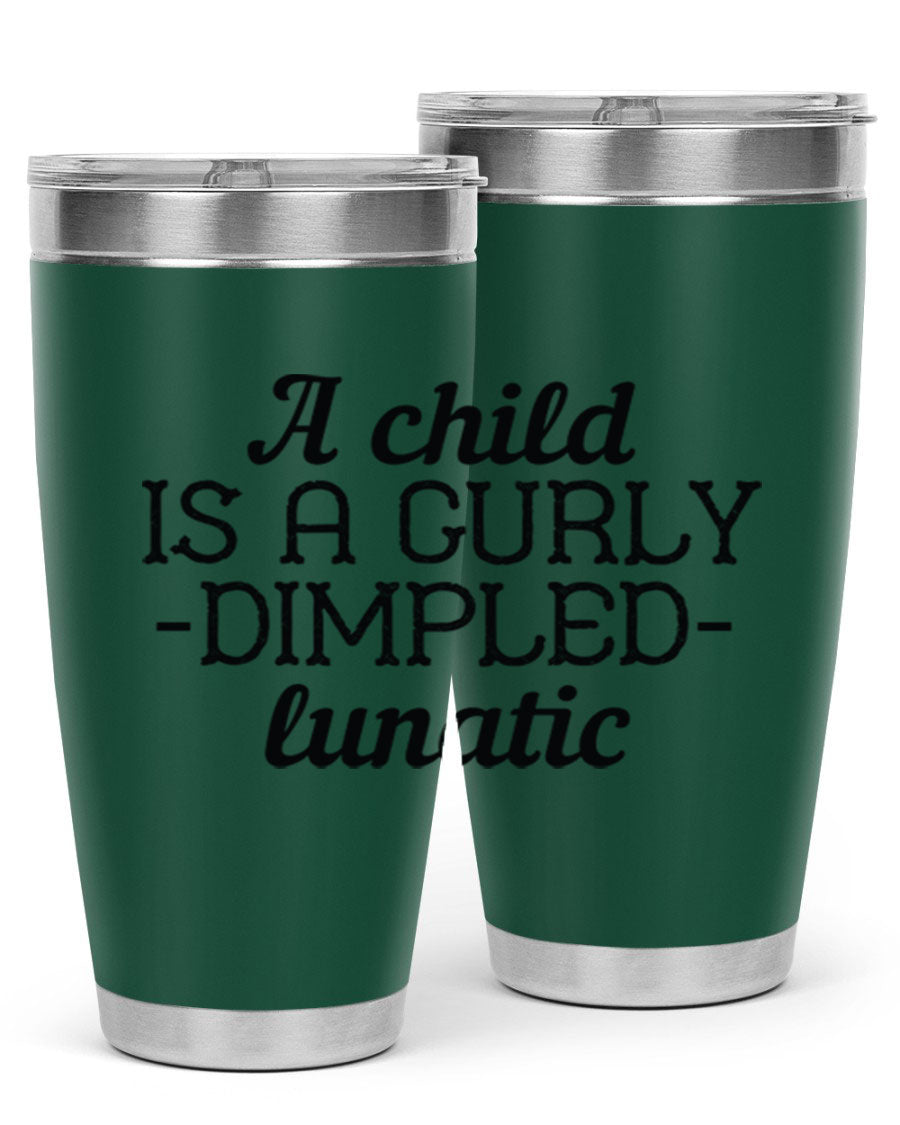 A colorful 20oz and 30oz stainless steel tumbler featuring a whimsical design, perfect for kids, showcasing its double wall vacuum insulation.