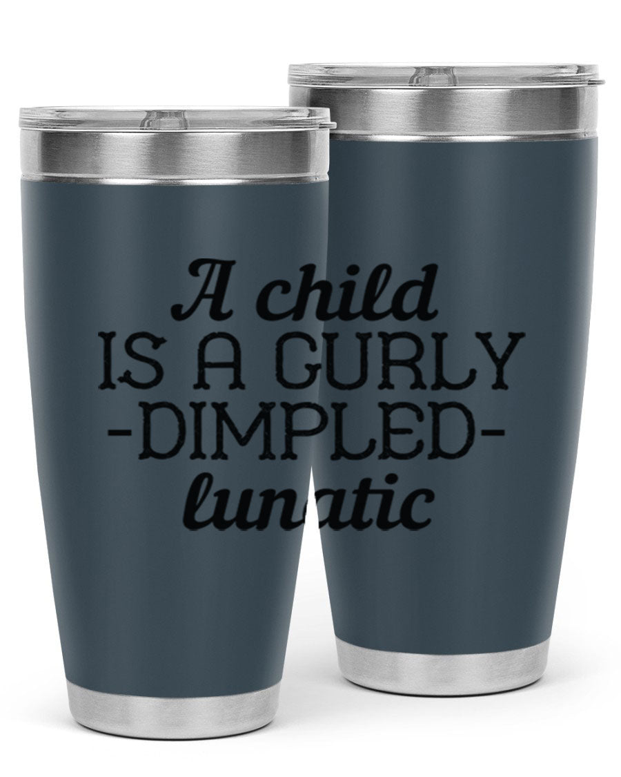 A colorful 20oz and 30oz stainless steel tumbler featuring a whimsical design, perfect for kids, showcasing its double wall vacuum insulation.