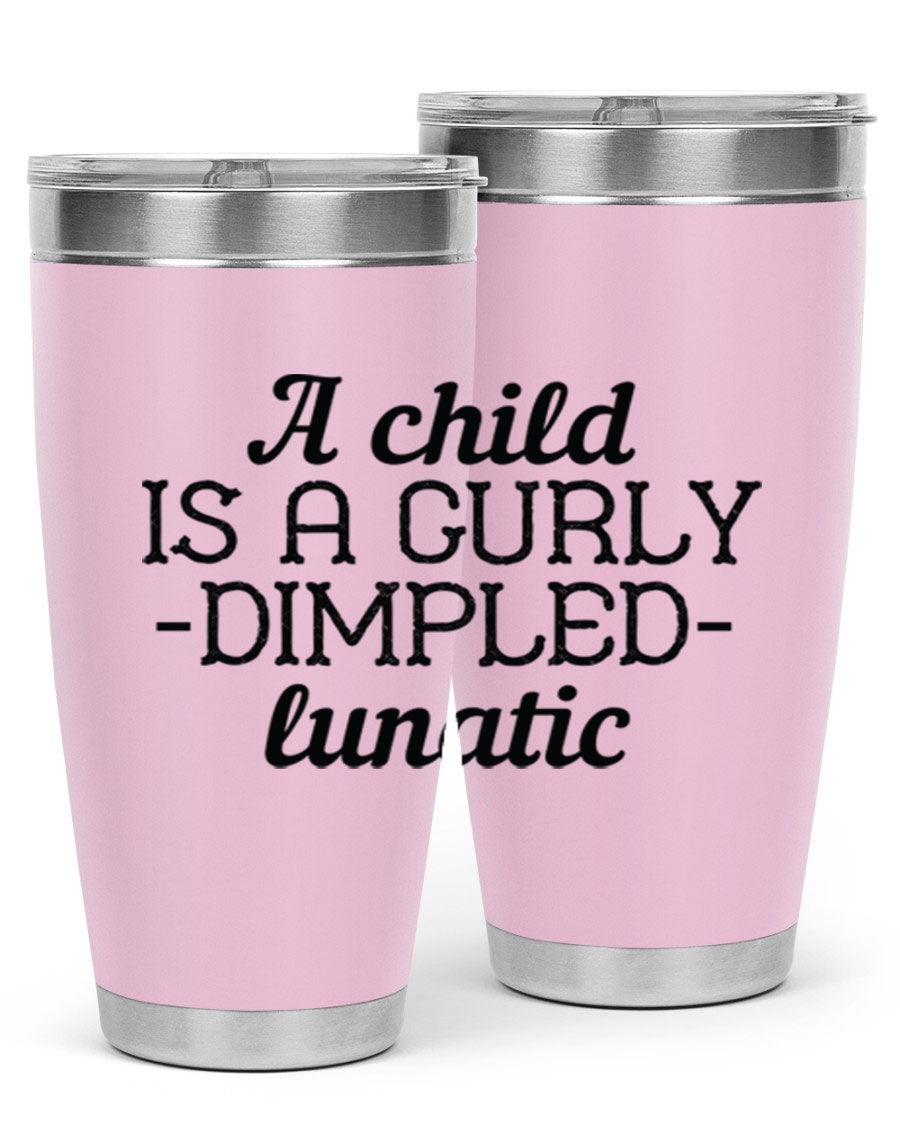 A colorful 20oz and 30oz stainless steel tumbler featuring a whimsical design, perfect for kids, showcasing its double wall vacuum insulation.