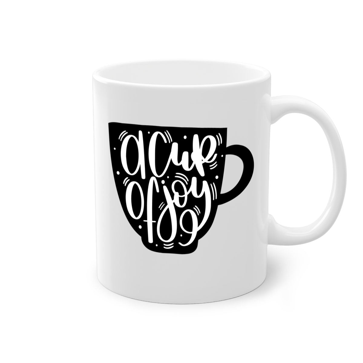 A Cup of Joy 191# Coffee Mug with a glossy finish, featuring a colored handle and interior, available in five vibrant colors.