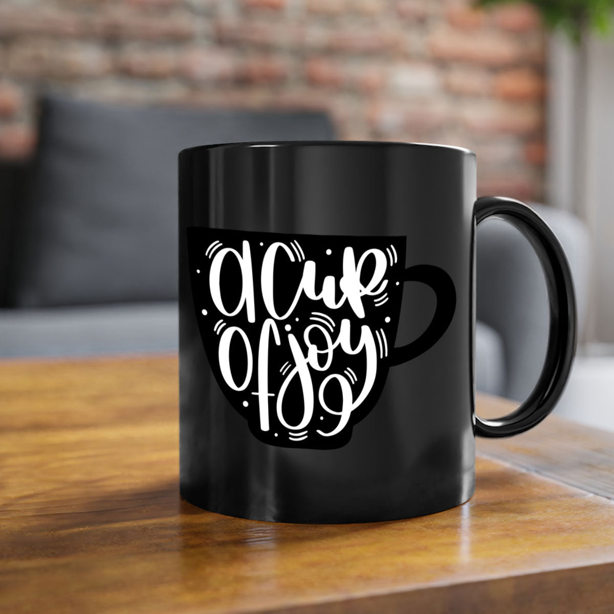 A Cup of Joy 191# Coffee Mug with a glossy finish, featuring a colored handle and interior, available in five vibrant colors.