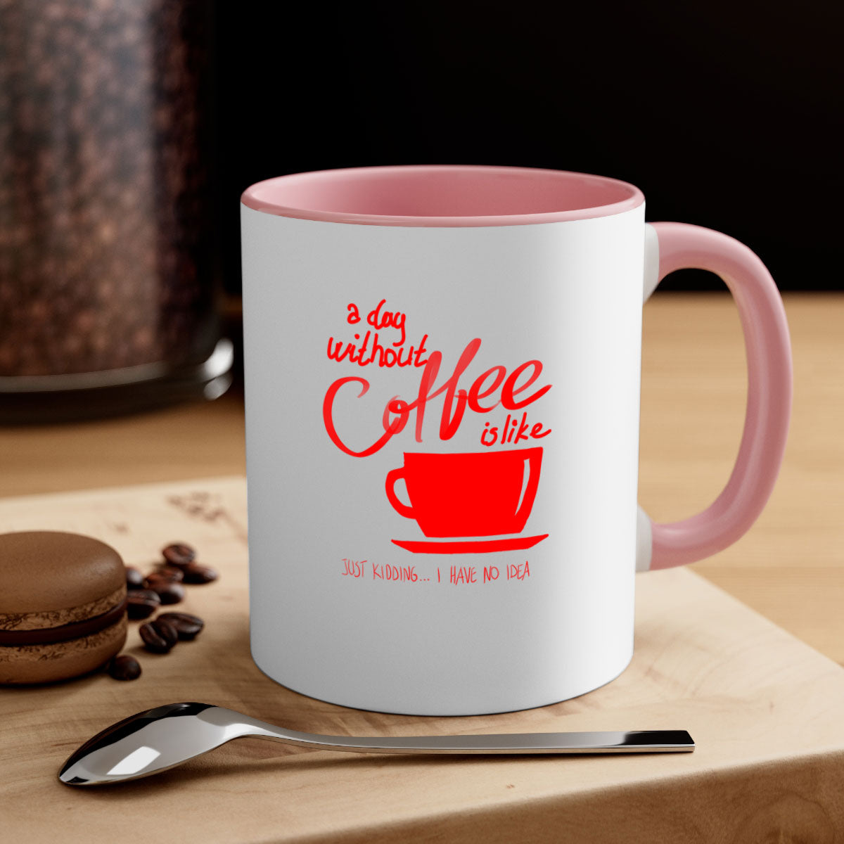 A stylish two-tone coffee mug with a glossy finish, featuring a colored handle and interior, available in multiple colors.