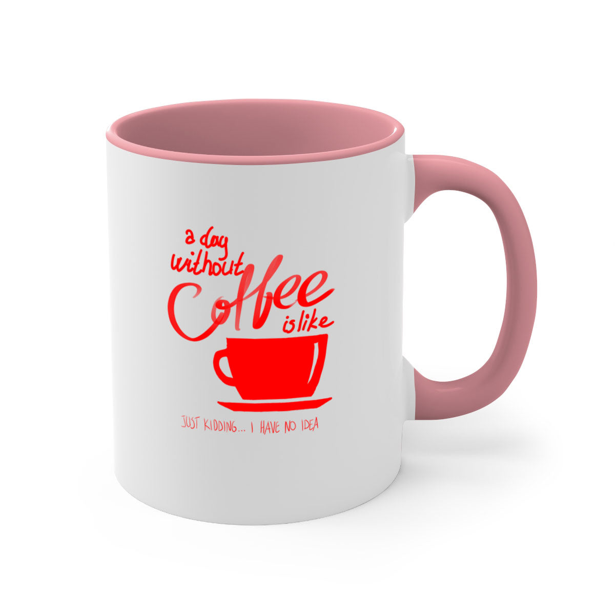 A stylish two-tone coffee mug with a glossy finish, featuring a colored handle and interior, available in multiple colors.