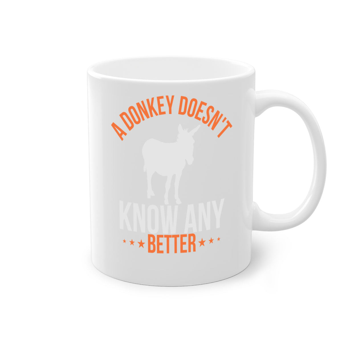 A colorful two-tone donkey mug with a glossy finish, featuring a C-shaped handle, available in five colors.