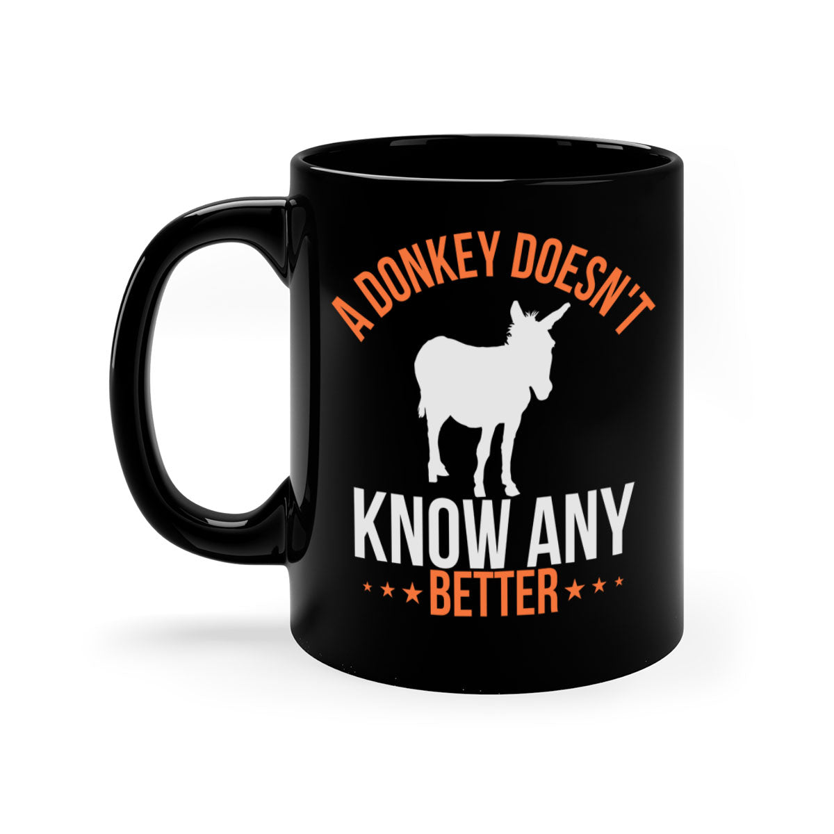 A colorful two-tone donkey mug with a glossy finish, featuring a C-shaped handle, available in five colors.