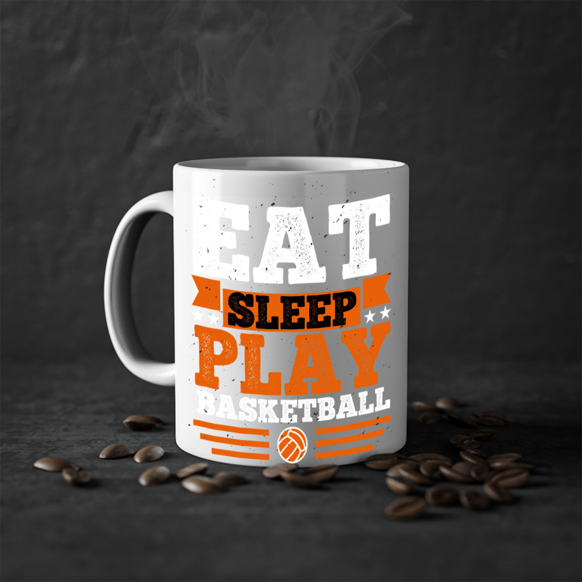 A stylish two-tone ceramic mug with a glossy finish, featuring a colored handle and interior, perfect for volleyball enthusiasts.