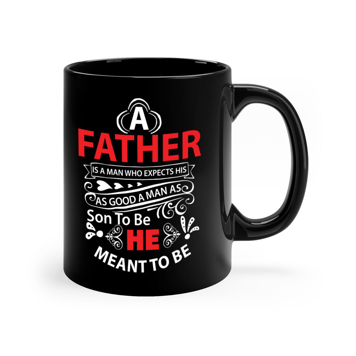 A Father 247# Mug featuring a glossy finish and colorful handle, available in multiple colors and sizes.